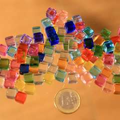 103: 100 Pcs 13colors 8mm Transparent Square